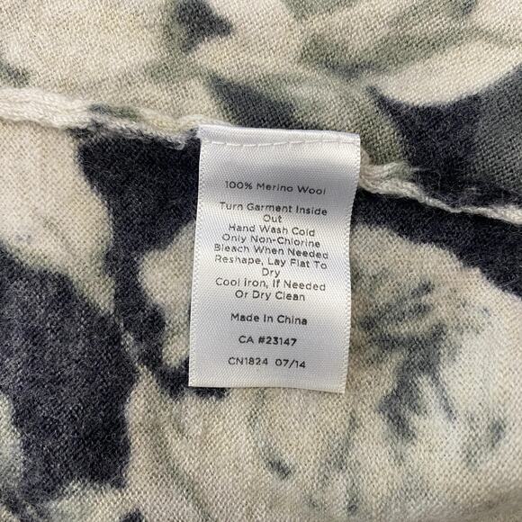 Talbots Merino Wool Cardigan Sweater Women Large Gray Dark Moody Floral Romantic - Picture 5 of 11